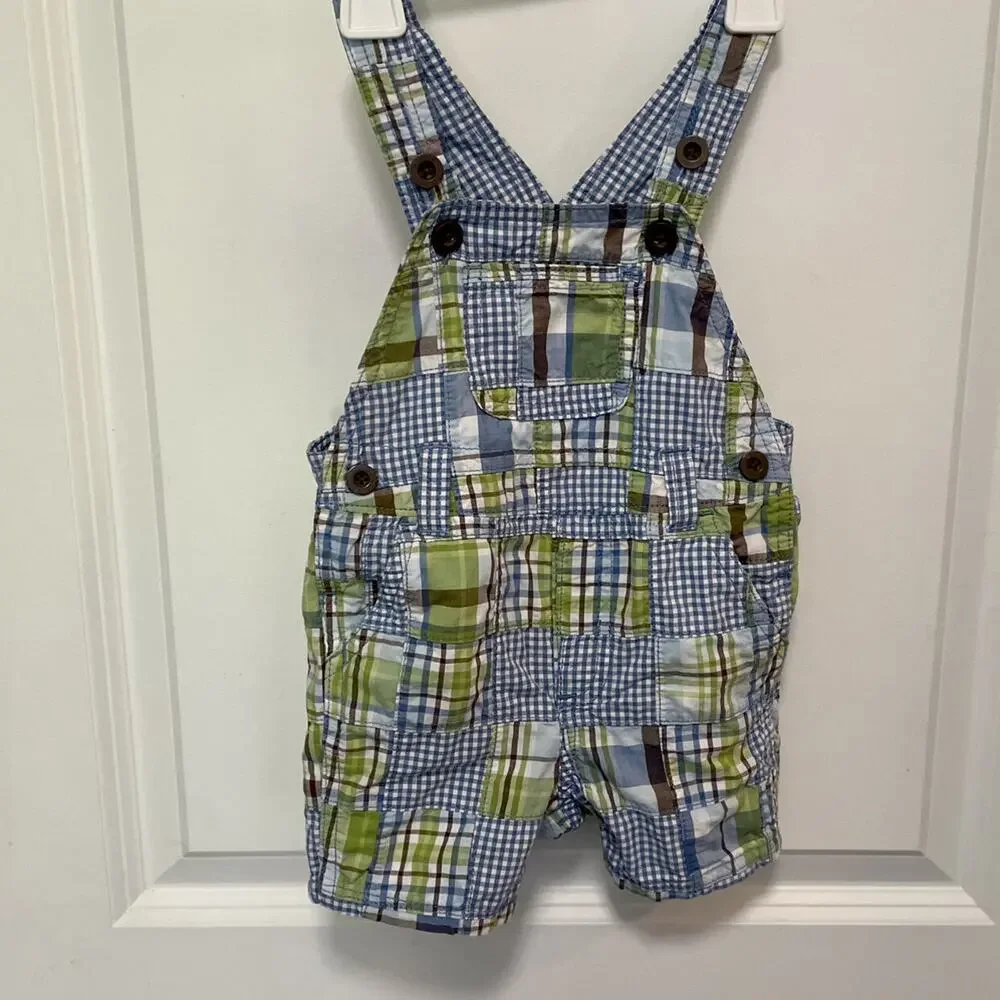 Gymboree Patchwork Shortalls Size 6-12M